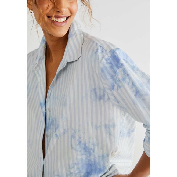 🎉LAST CHANCE🎉 NWT Free People Nola Shirtdress / Cornflower Wash Combo - Picture 4 of 6
